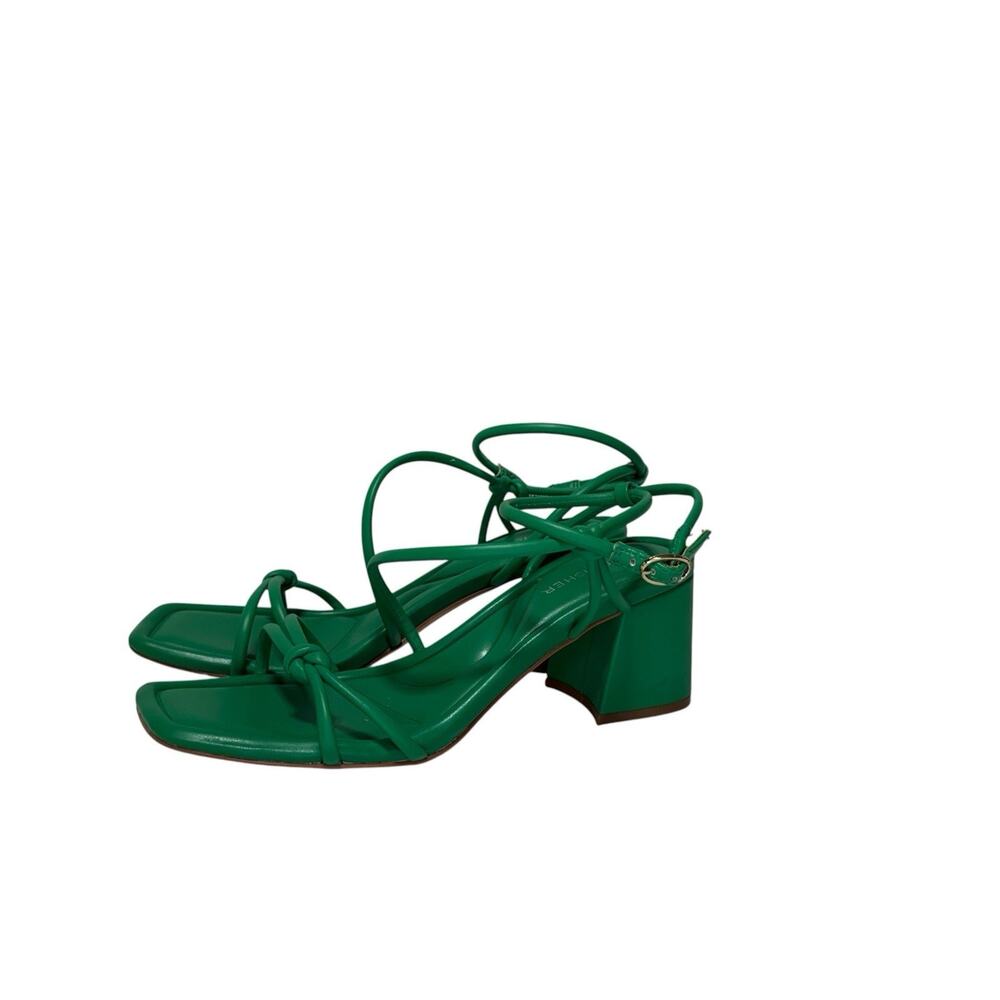 NEW Marc Fisher Sandals Gurion Size 6.5M GREEN Knotted Strappy Block Heel - Picture 5 of 11